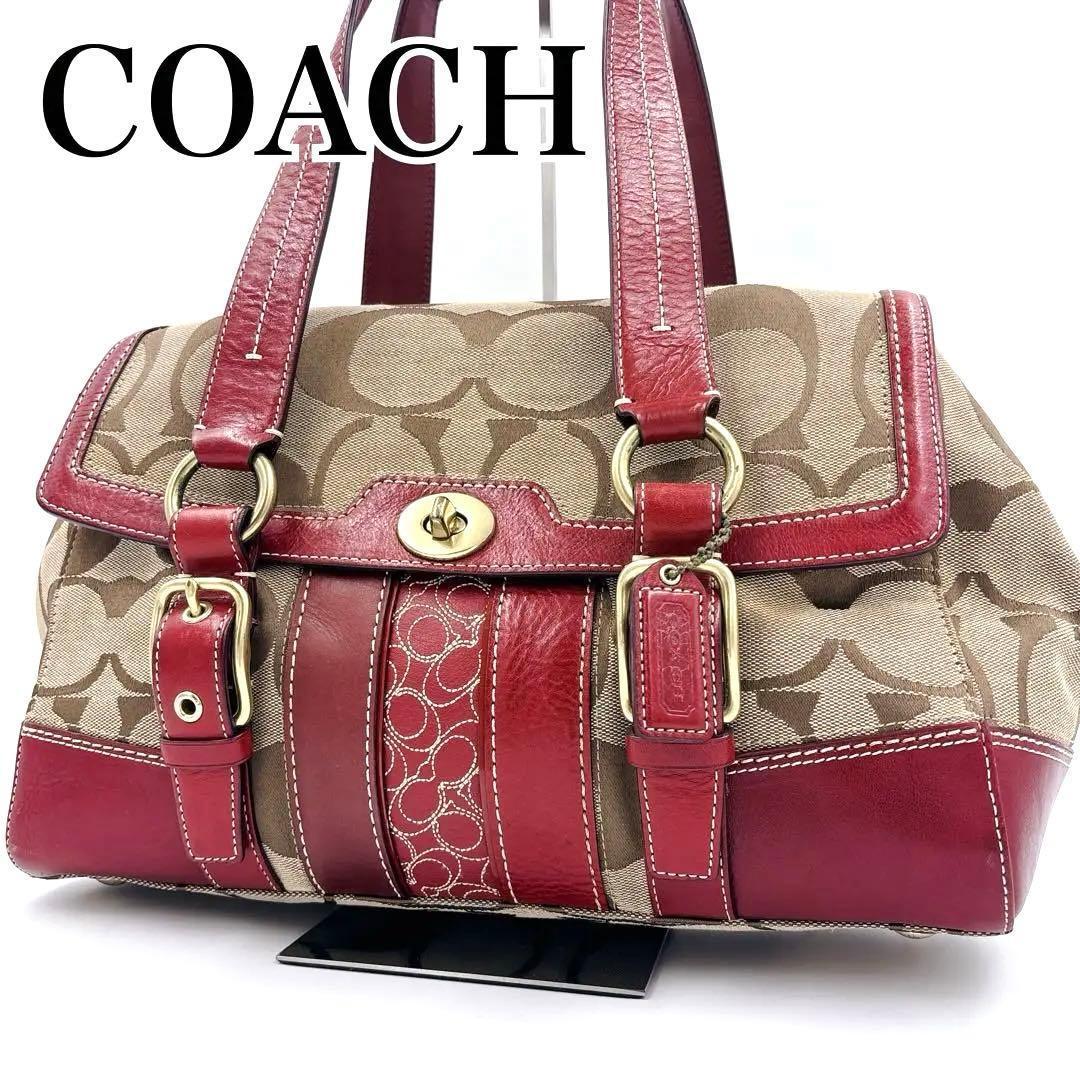 COACH シグネチャー レザーキャンバス ハンドバッグ 00s Y2K COACH シグネチャー レザーキャンバス ハンドバッグ 00s Y2K - メルカリ