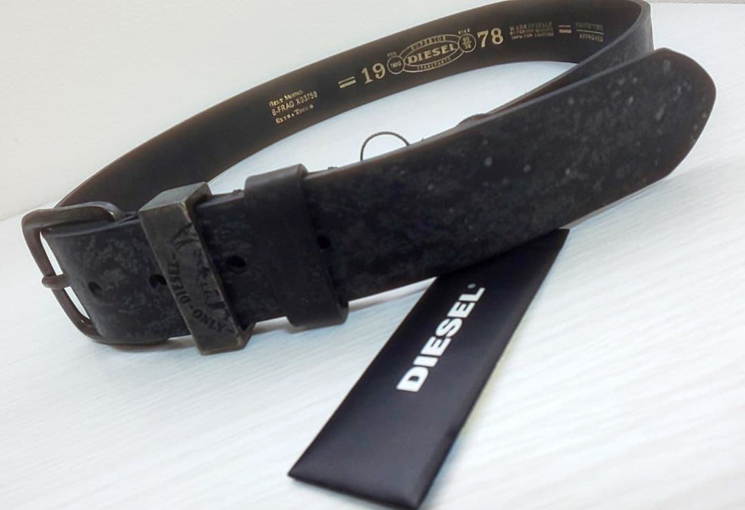 新品未使用タグ付 イタリア製 DIESEL ヴィンテージ加工 カウレザーベルト