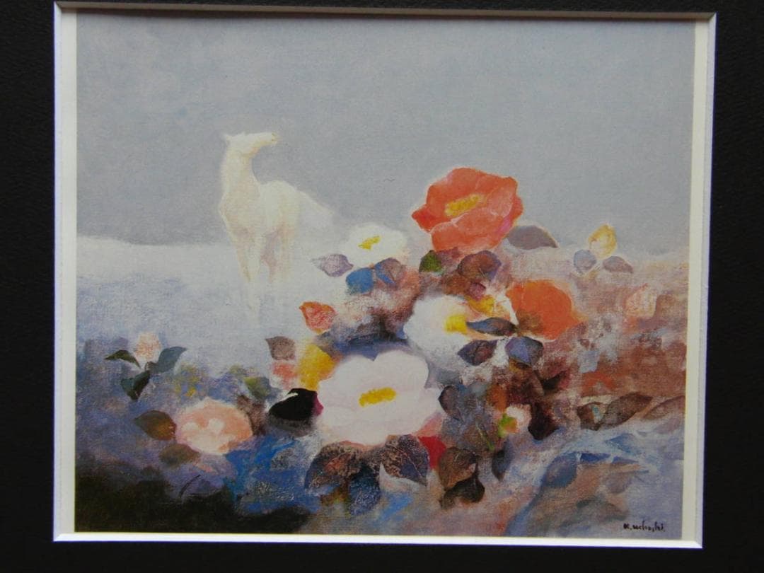 上橋 薫、「椿野早春」、希少画集・額装画、日本製・新品額縁にて額装致します 上橋 薫、「椿野早春」、希少画集・額装画、日本製・新品額縁にて額装