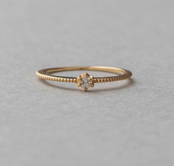 エテ K18YG ダイヤモンド ピンキーリング ete bijoux（エテ ビジュー） 指輪 リング 「プレイリング」 K18YG