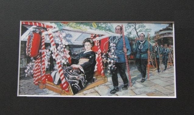 石川善一【宝恵かご】希少な額装用画集より、状態良好、新品高級額装付