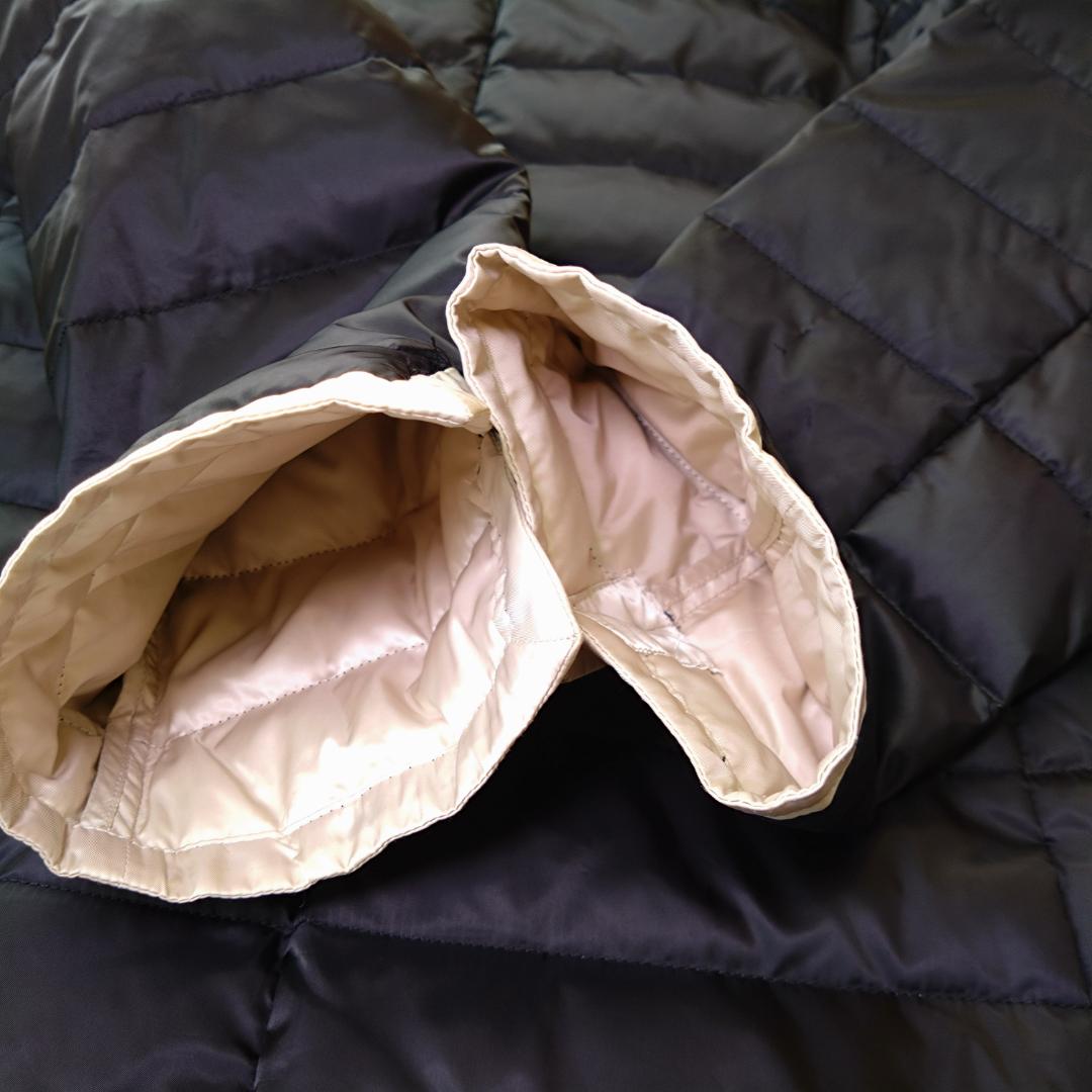 オースチンリード フード付きダウンコート L40 ビジュー装飾つき 黒 白