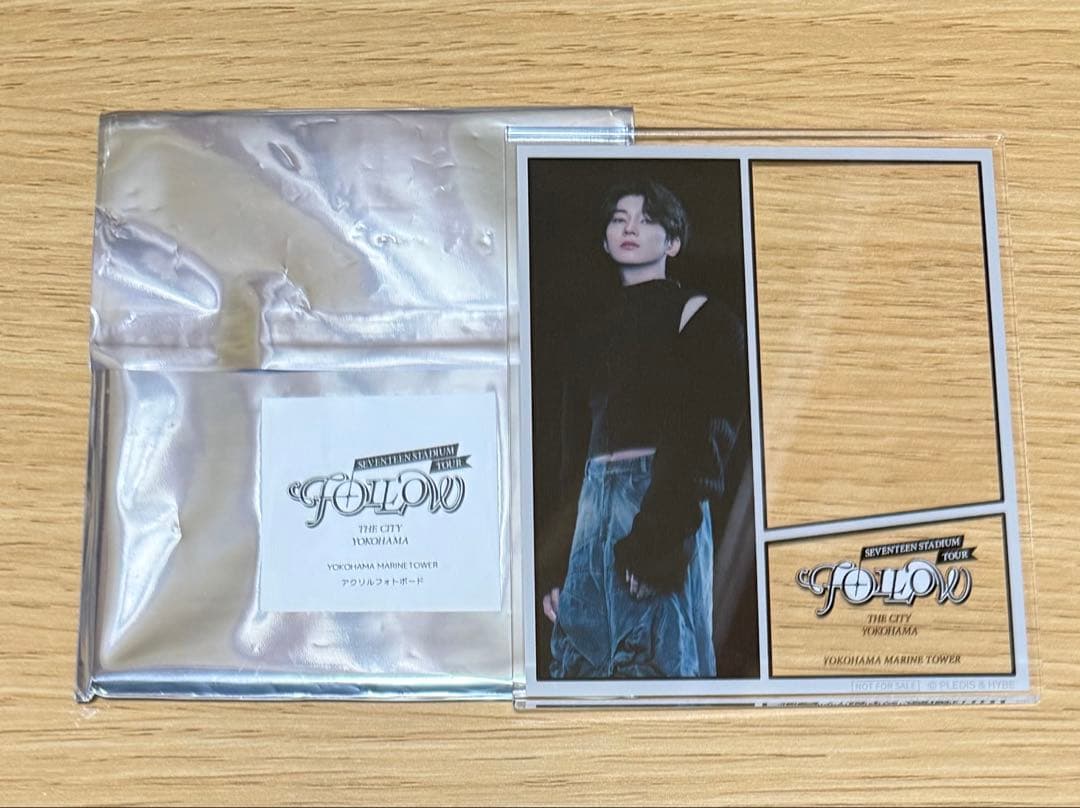 セブンティーン　横浜マリンタワー特典　アクリルフォトボード　ウォヌ SEVENTEEN 'FOLLOW' THE CITY YOKOHAMA」横浜マリンタワー