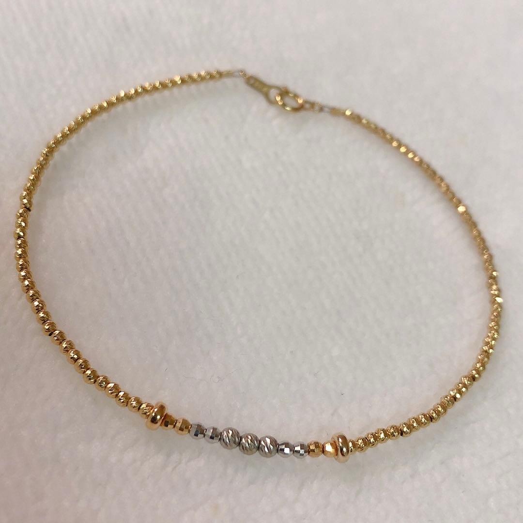 k18 yg & wg ブレスレット 約 19.5cm