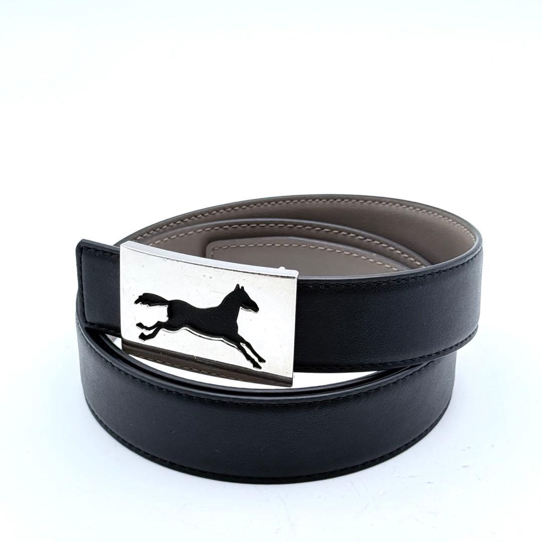 希少✨　HERMES ホースキット　スクエア　ベルト　レザー　リバーシブル HERMES/エルメス】 スクエアバックル リバーシブル ベルト レザー/トゴ