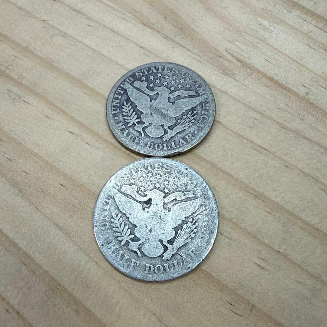 1896年 バーバーハーフダラー アメリカ銀貨 2枚セット - メルカリ