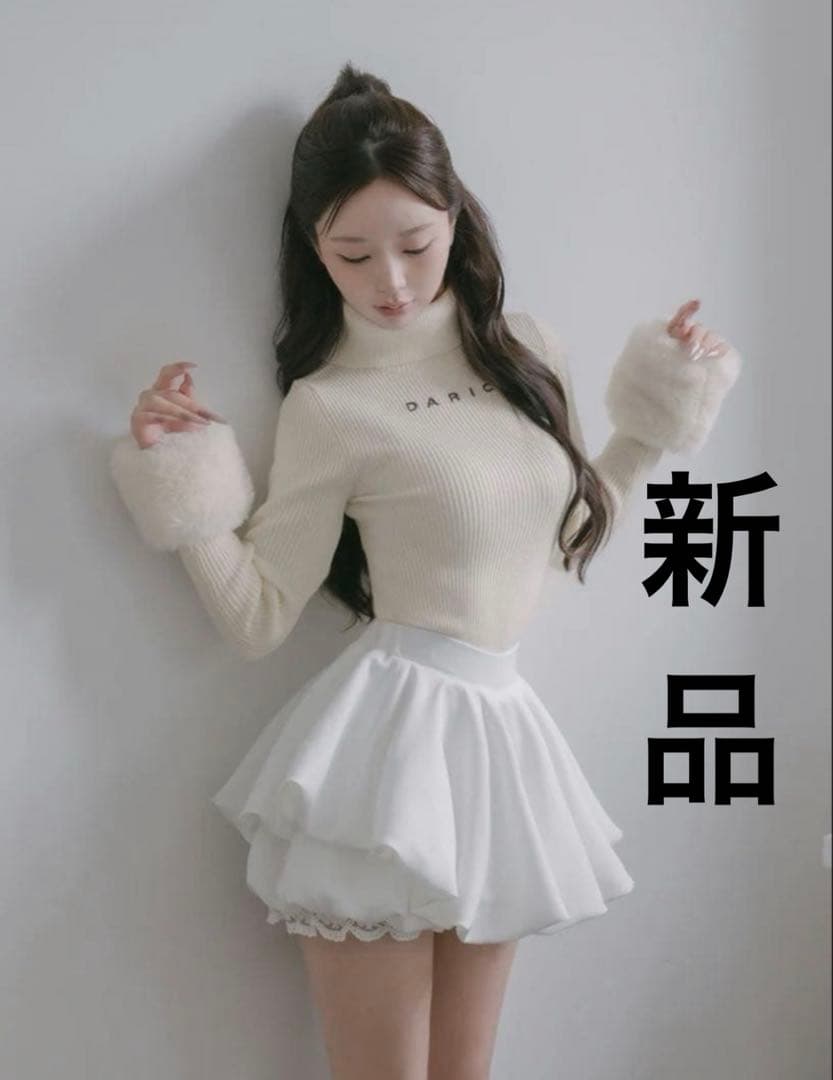 新品 Darich スムースファーリブニットトップスIVO