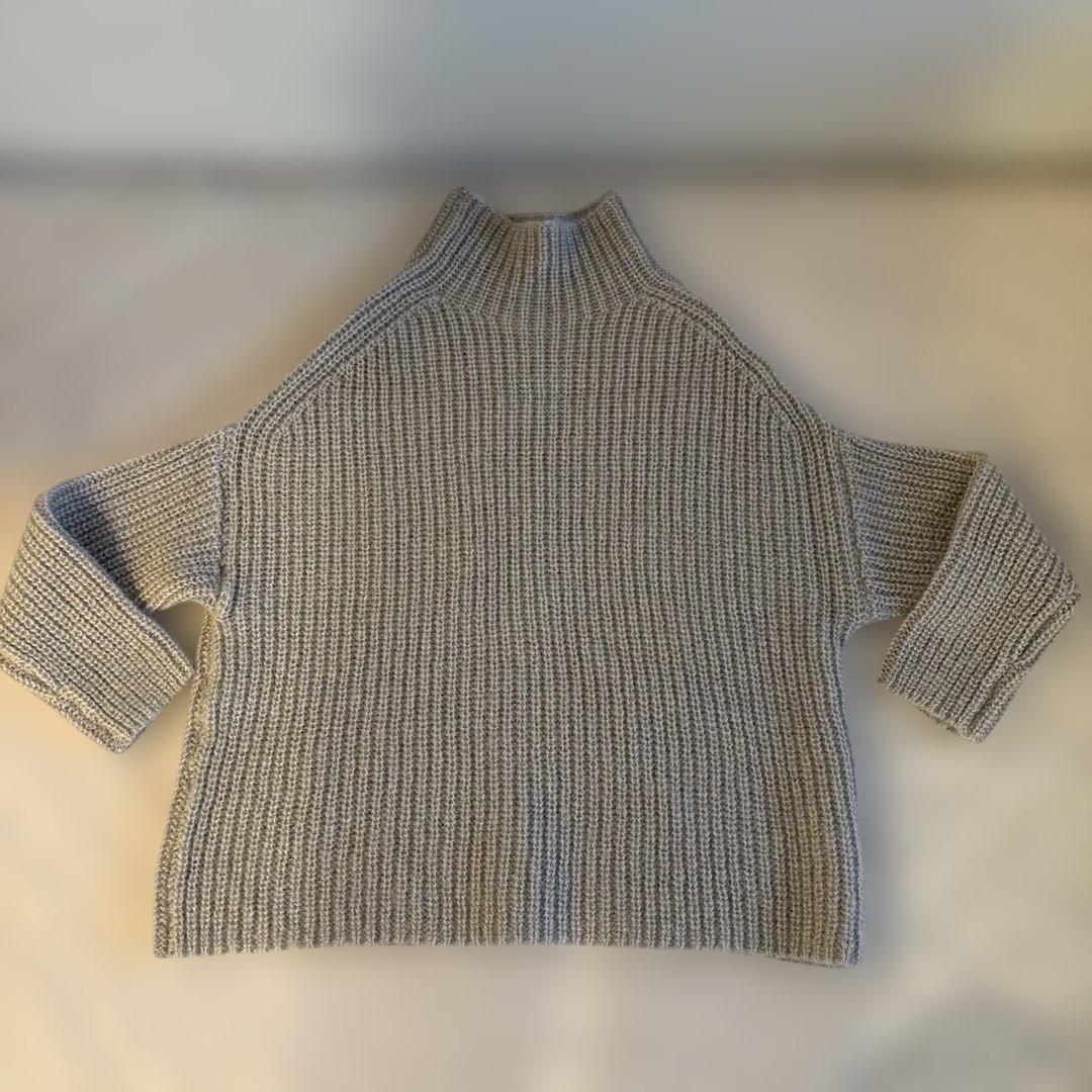 SACRA グレージュ モヘア ハイネックニット