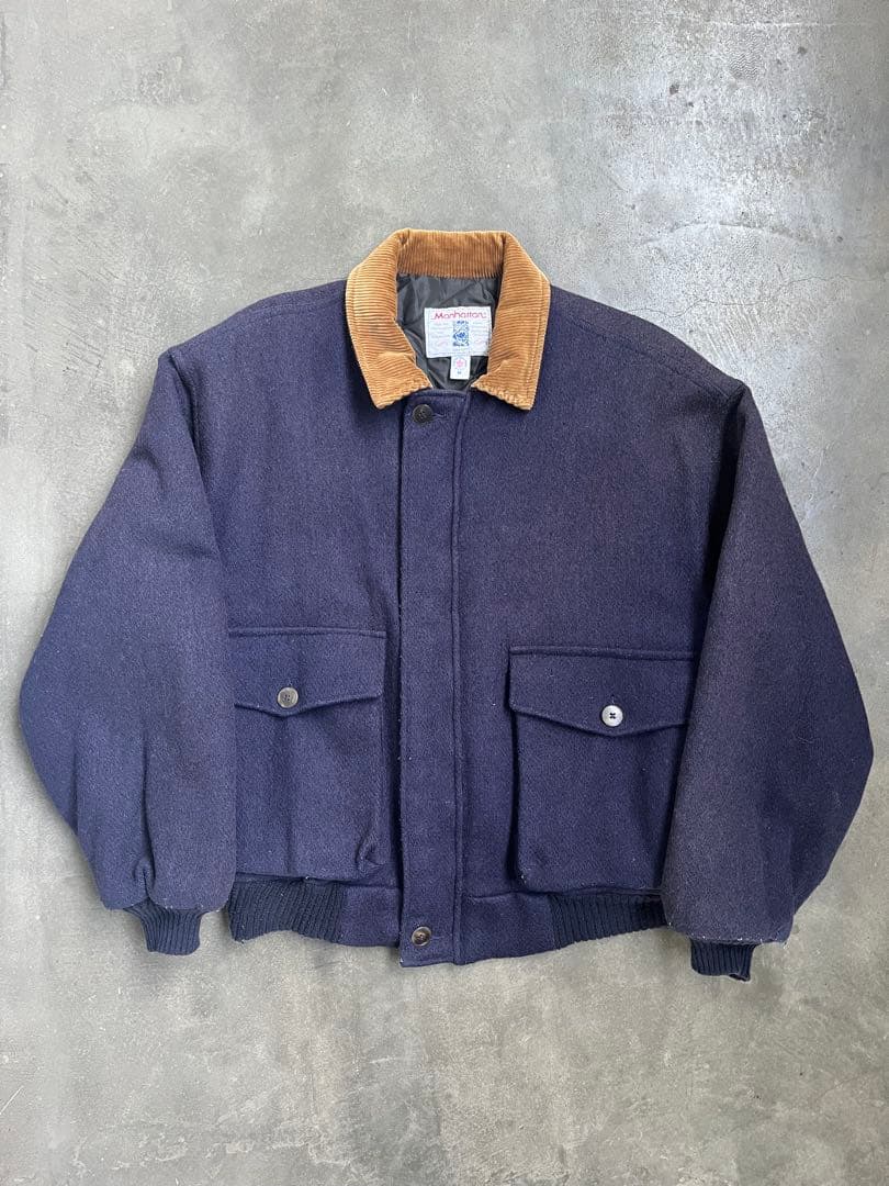 【古着】　短丈ブルゾン 80s USA製 80s USA製 刺繍サテン薄手ブルゾン短丈古着ブラック希少 - メルカリ