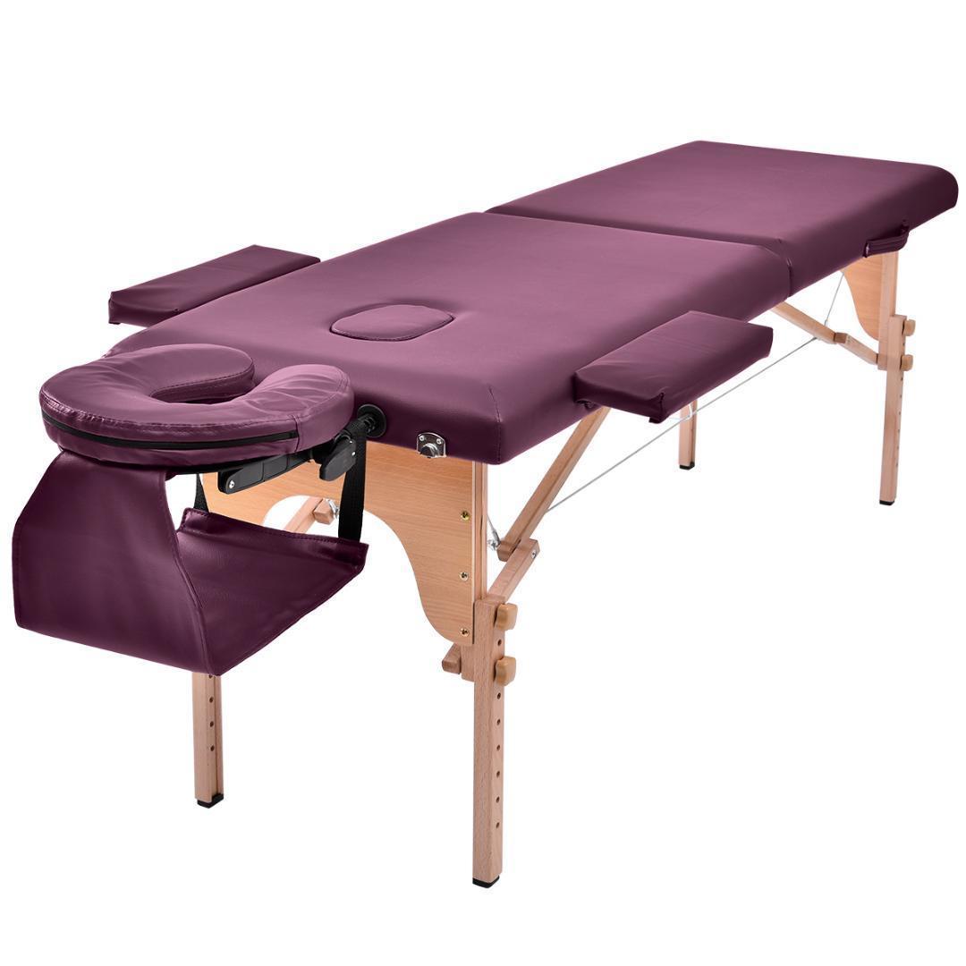 【ダークパープル】マッサージベッド折りたたみ コンパクトエステベッド施術ベッド マッサージベッド 折りたたみ コンパクト 超軽量 マックスサイズ