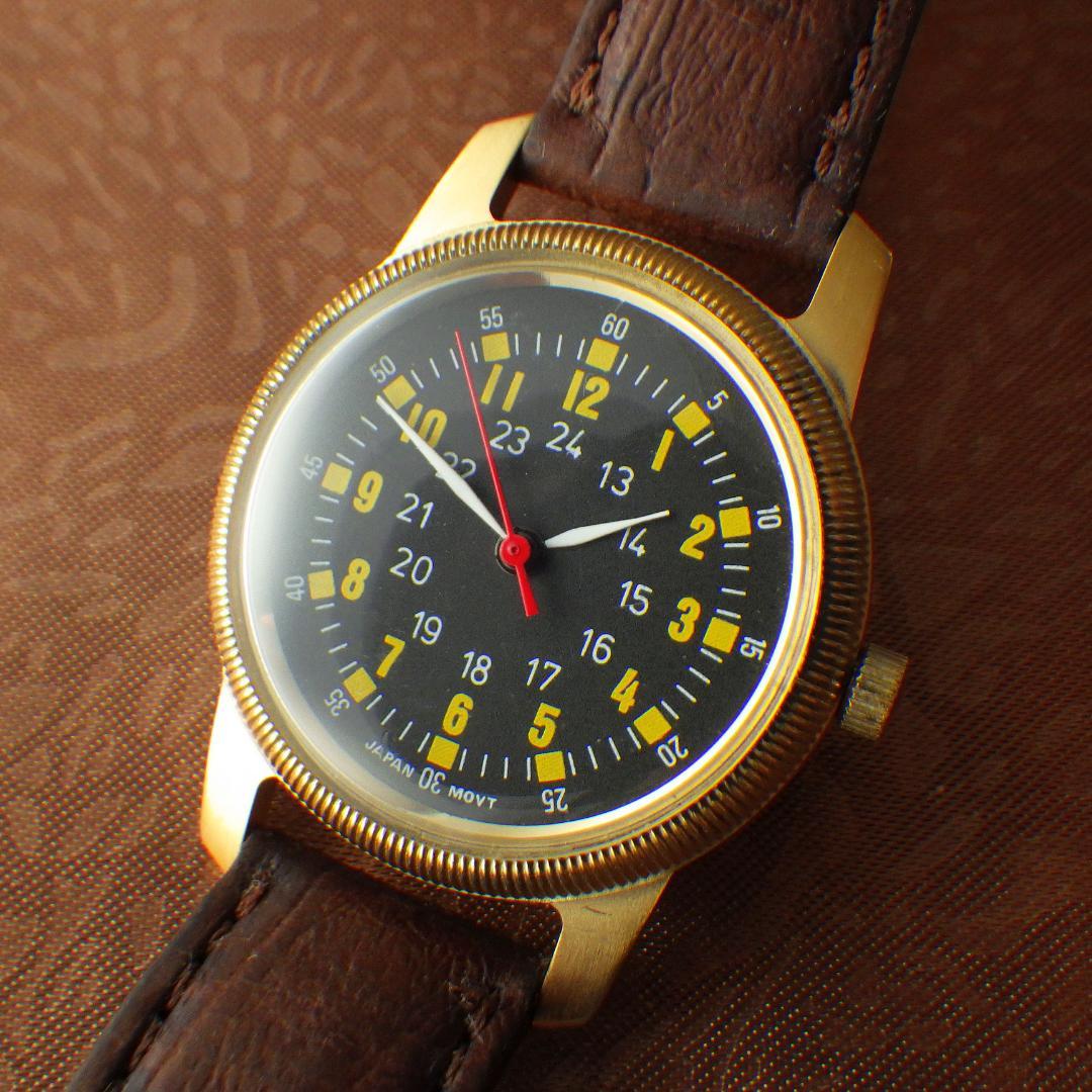 1980年代 アメリカ軍Type A-D 黒文字盤 ミリタリーヴィンテージ腕時計