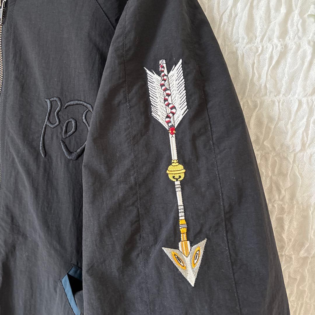 グラニフ 石黒亜矢子 コラボ スカジャン風 ブルゾン 刺繍 阿吽 猫