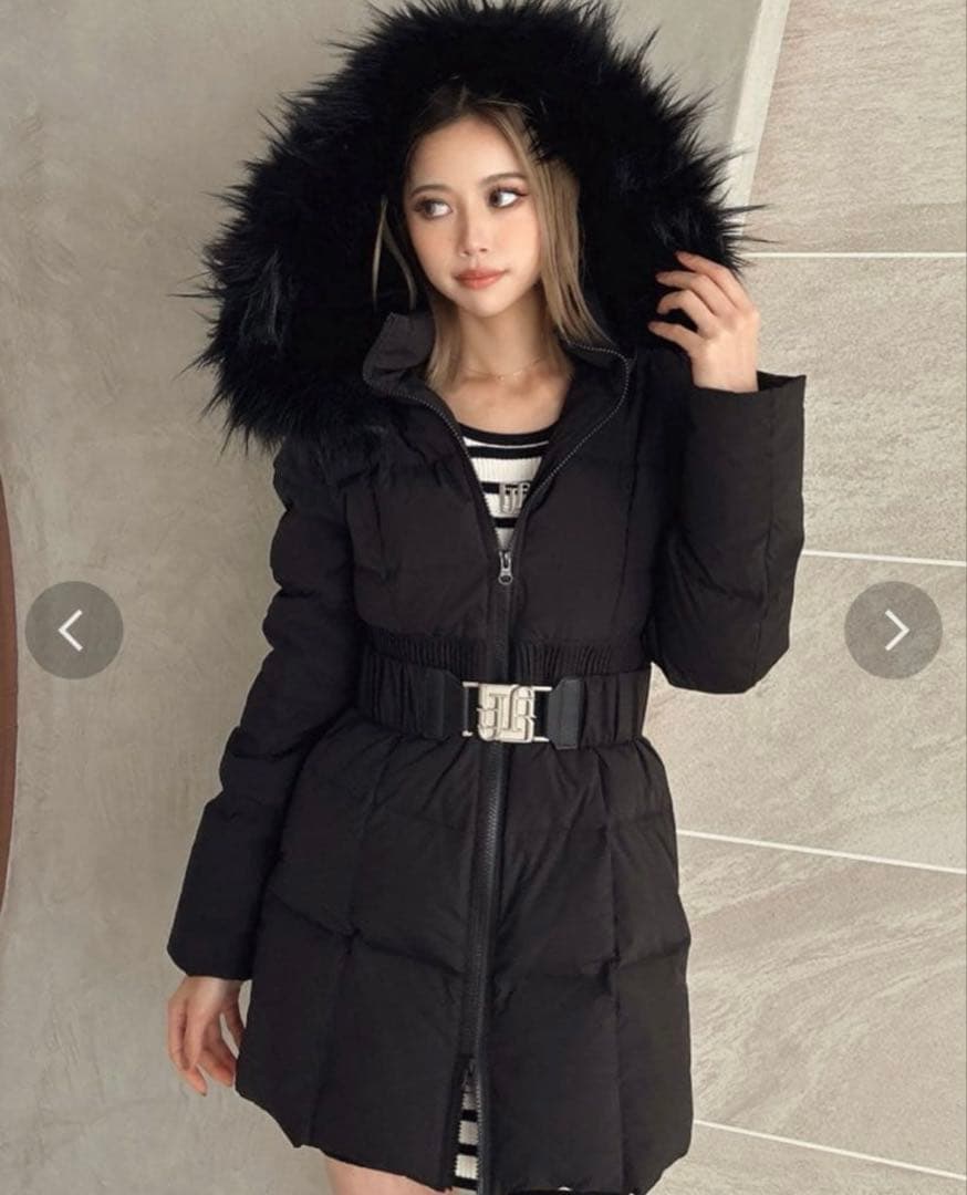 GYDA ファー付きフード ロングダウンベルト付き 黒 2024 楽天市場】GYDA ジェイダ ダウン ジャケット ロング GD ベルト付き