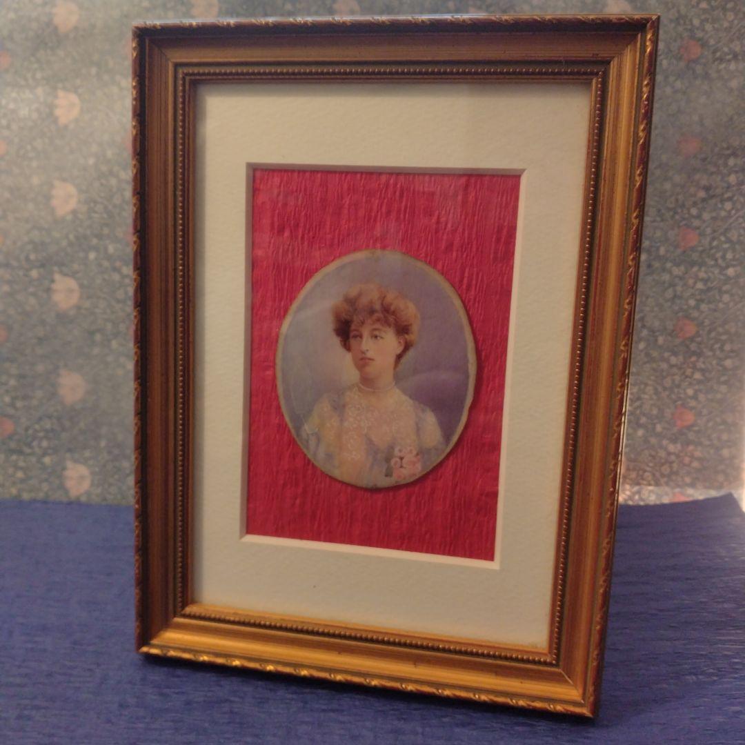 最終お値下げ　ミニアチュール　婦人　肉筆　天然素材