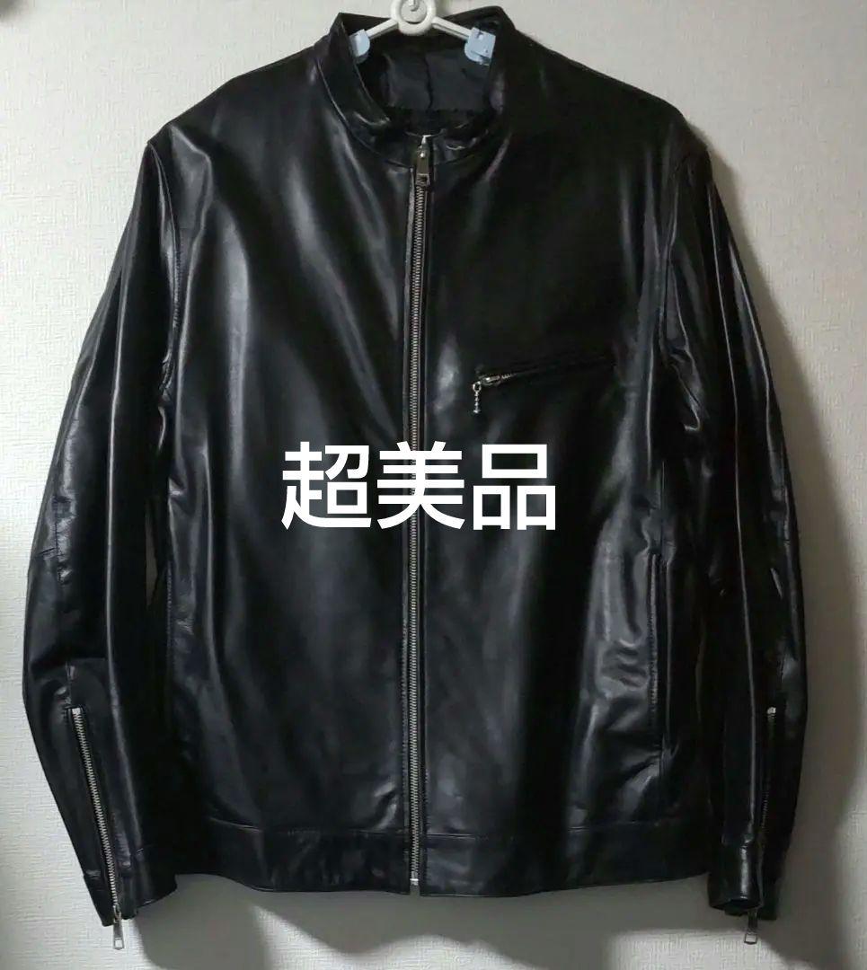 最終サービス致します 黒のラムレザーシングルライダース 本革】ラムレザーシングルライダース（ライダースジャケット） | tk