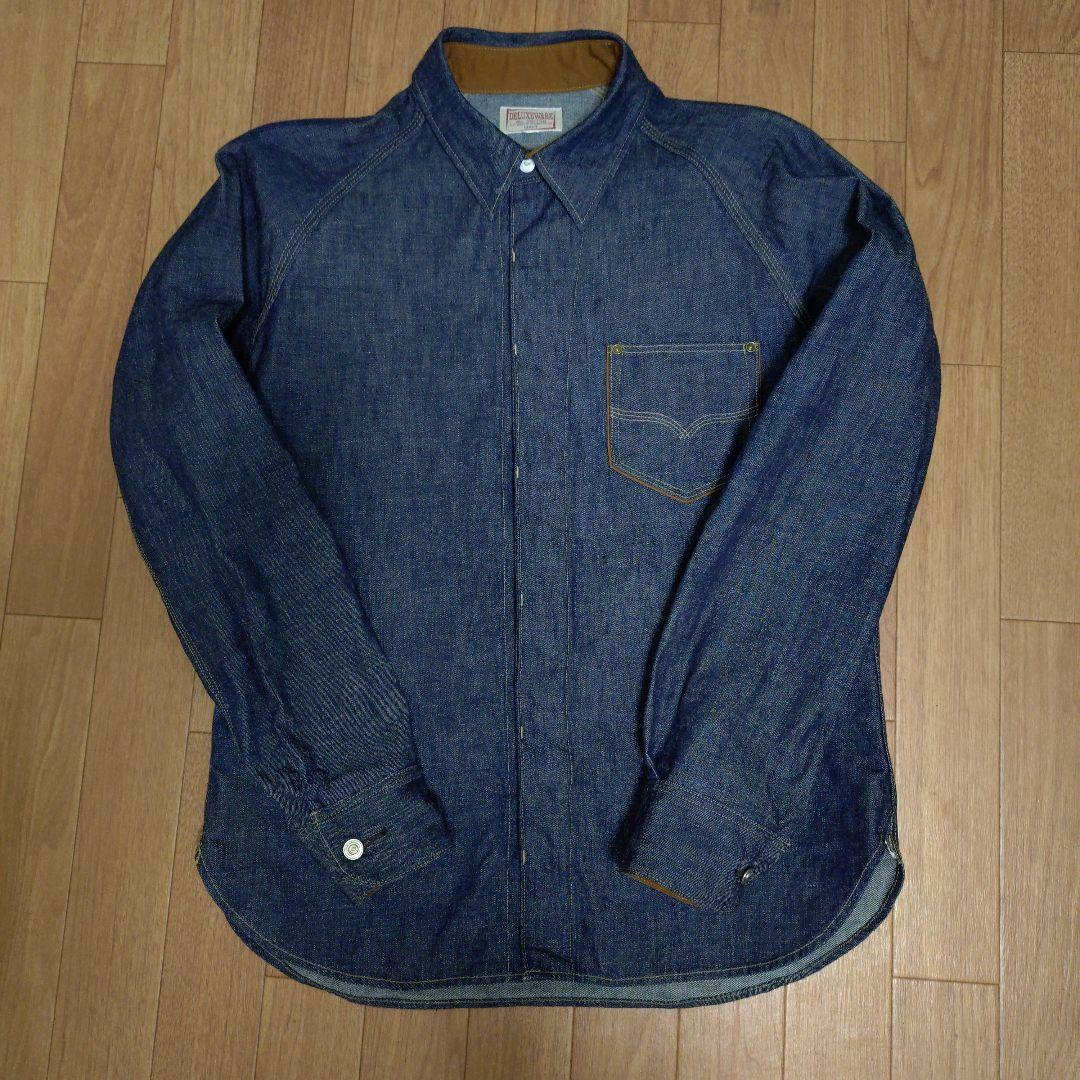 DELUXEWARE　7640　デニムシャツ インディゴブルー　L 7640 [40s DENIM SHIRT] | デラックスウエア公式オンラインストア