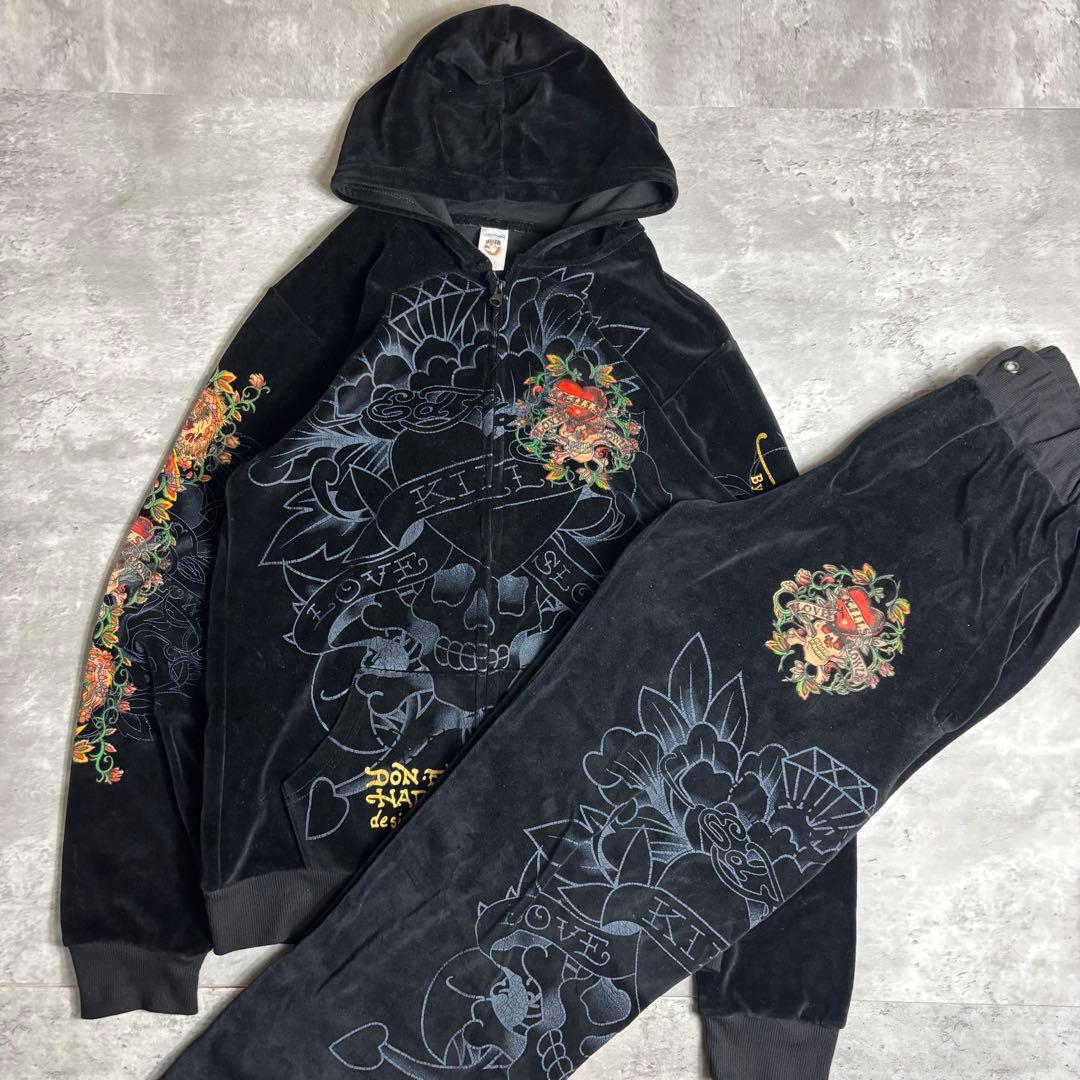 エドハーディー セットアップ ベロア XXL