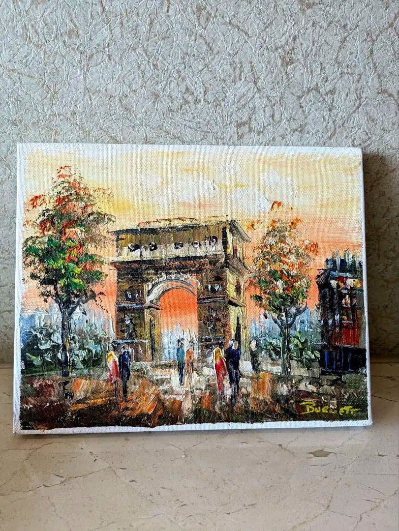 絵画☆凱旋門☆油絵