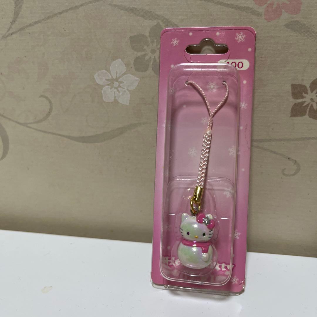 ハローキティ 根付けストラップ 雪だるま 2002年 サンリオ レア