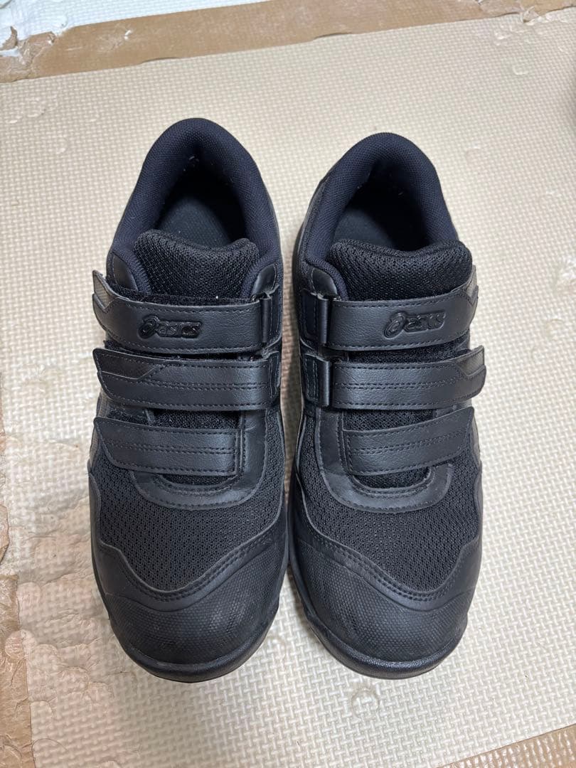 【数回着用】ASICS ブラック 安全靴 ベルクロ 25cm