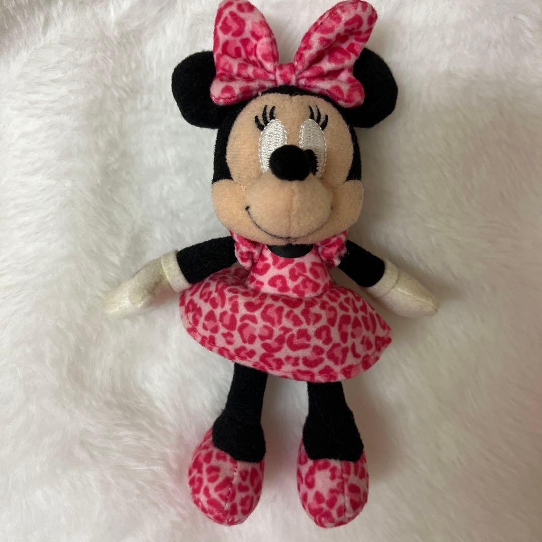 レア☆ミニー ヒョウ柄(ピンク)ぬいぐるみバッジ キーホルダー - メルカリ