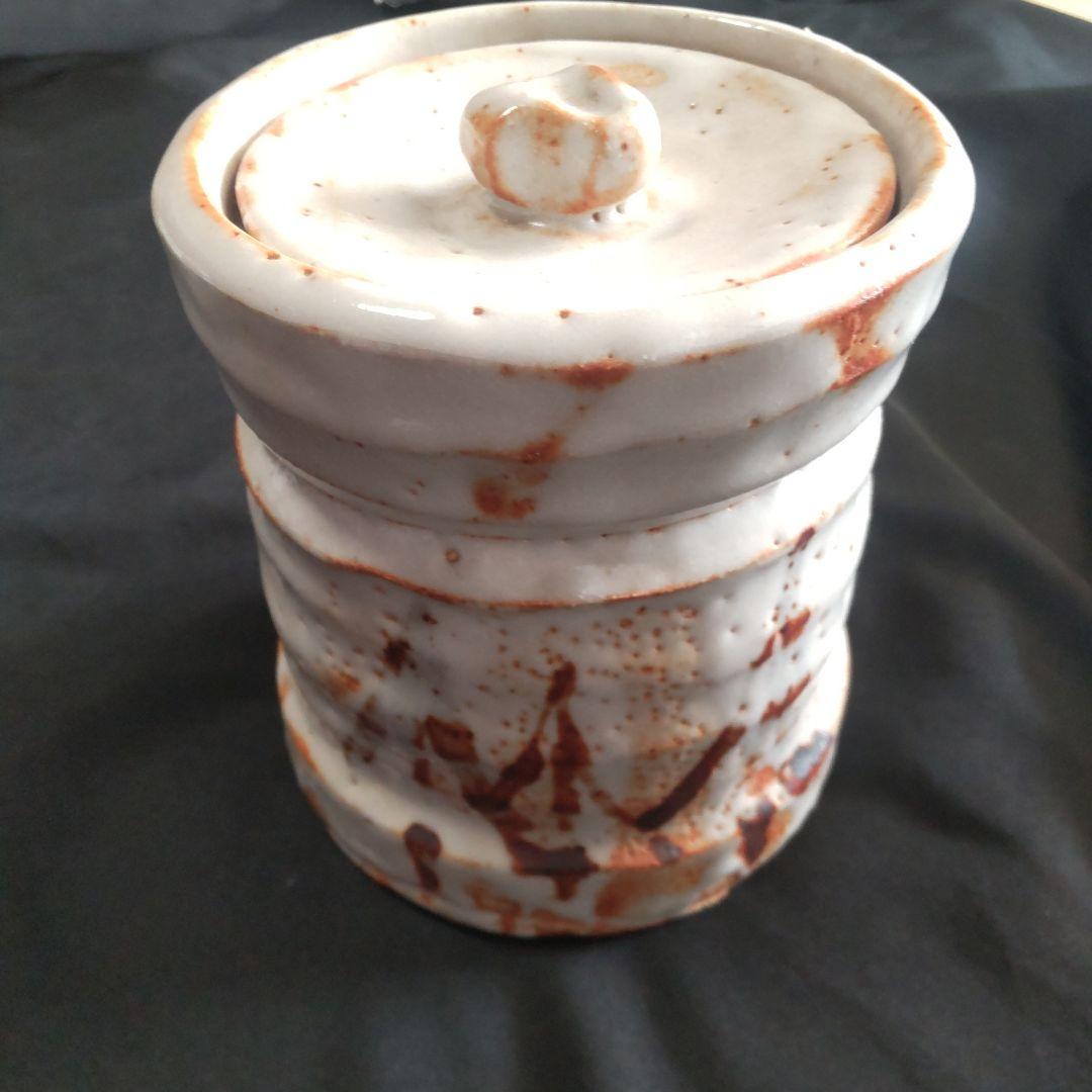 美濃焼 志野 万典窯★水差 未使用‼️ 蓋付き容器 茶道具 工芸品 インテリア