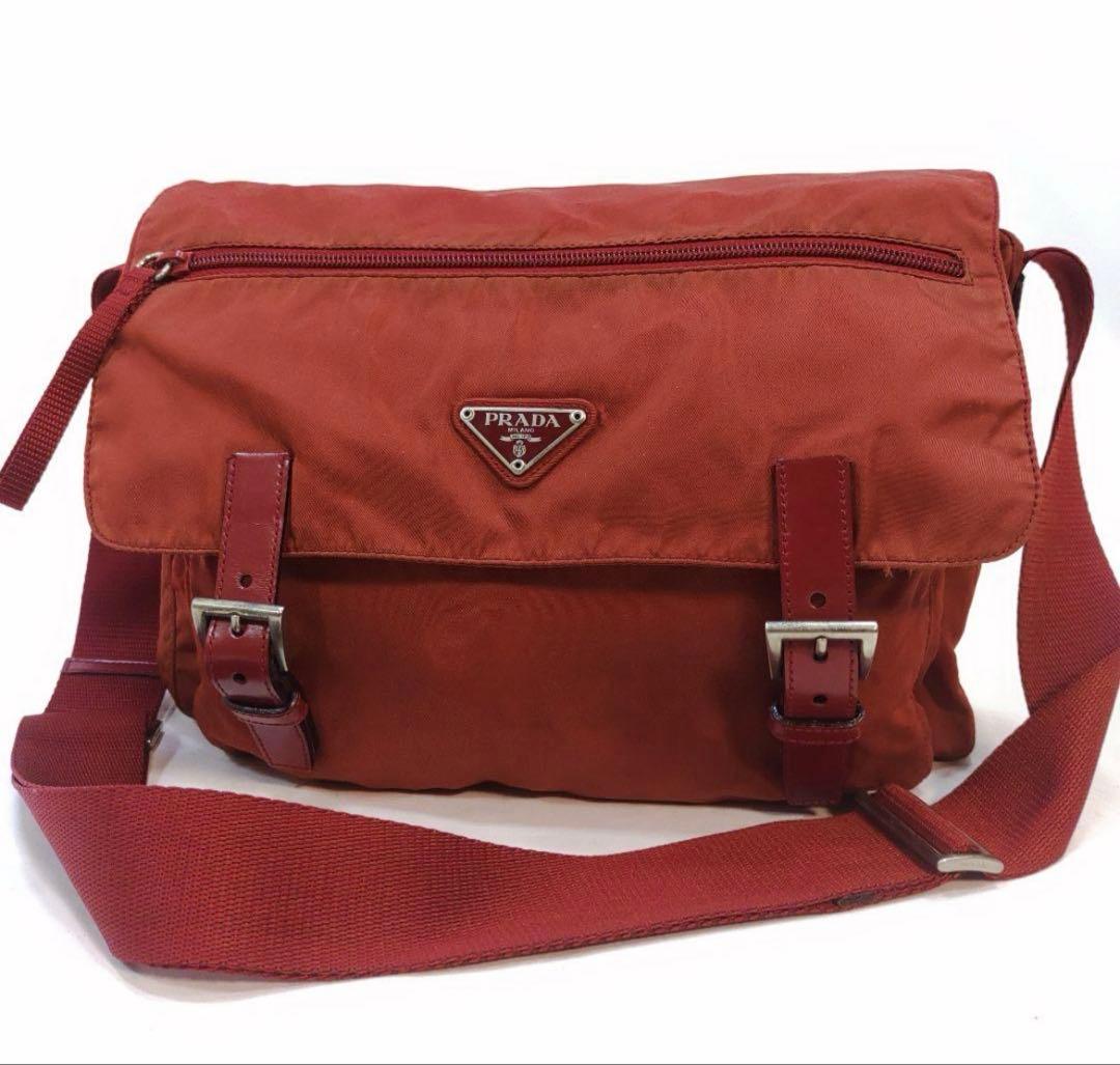 プラダ メッセンジャーバッグ ショルダーバッグ レザー×ナイロン 赤 楽天市場】【バッグ】PRADA プラダ ショルダーバッグ 斜め掛け