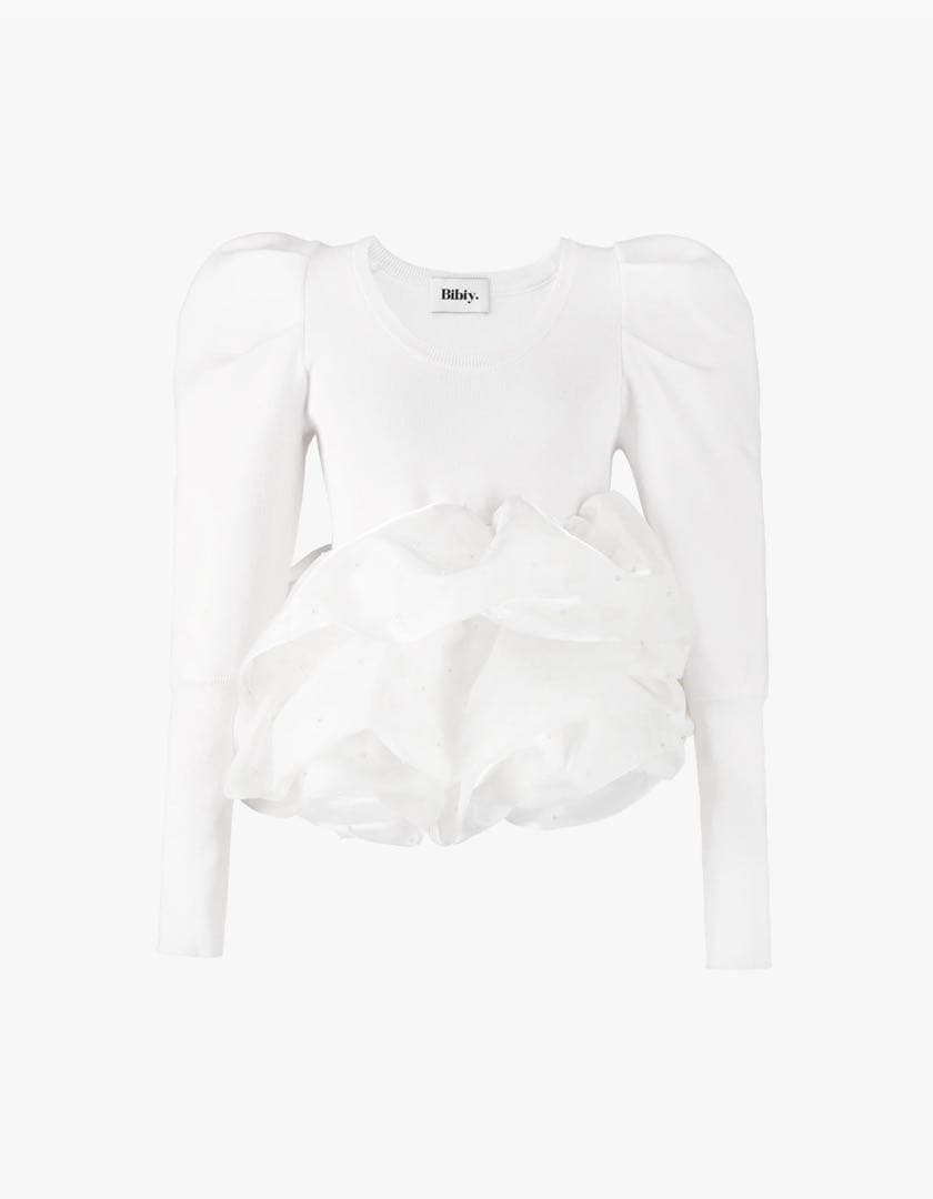 bibiy AMELIE PEPURAMU KNIT ホワイト