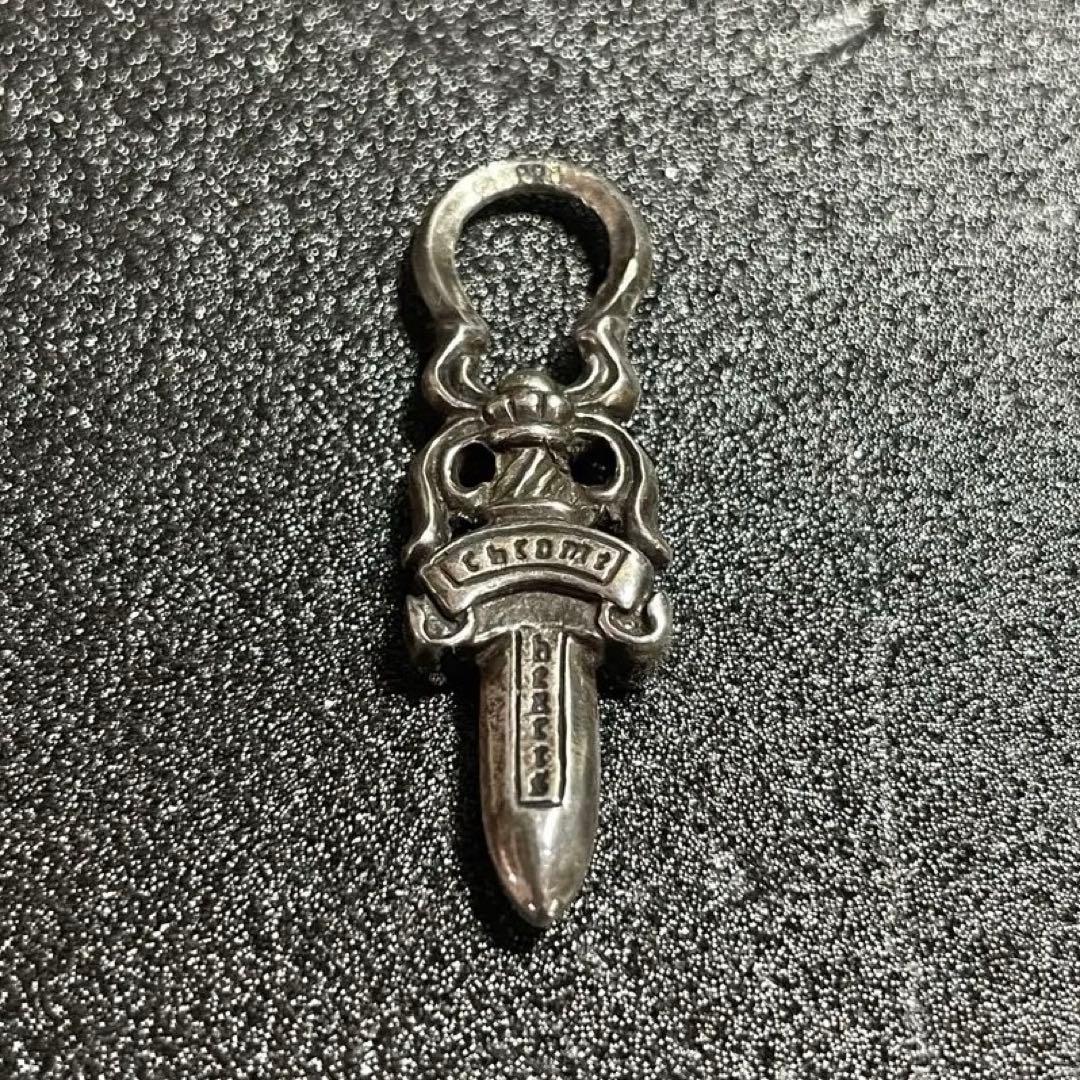 【正規品】クロムハーツ 5 ダガー ジップ チャーム シルバー ネックレス
