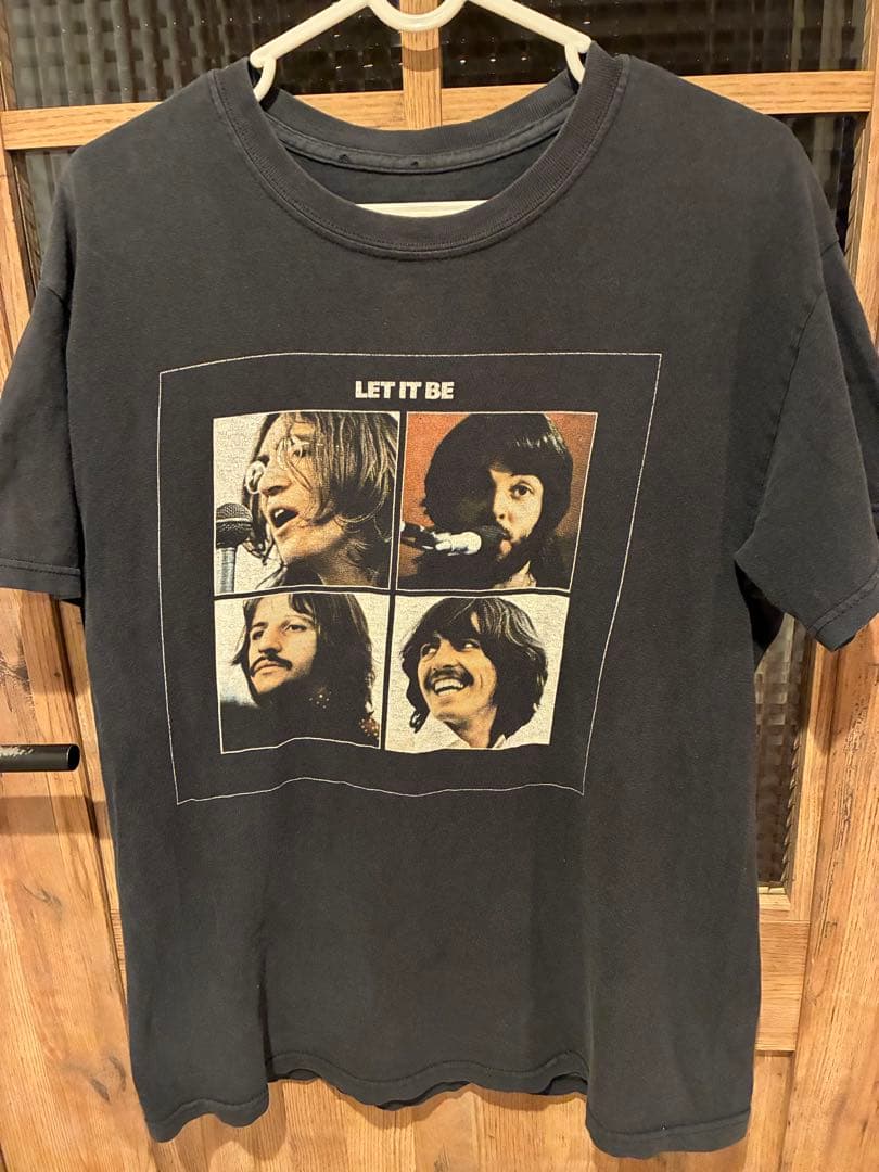ビートルズ　LET IT BE プリント ブラック Tシャツ　M The Beatles ザ・ビートルズ Tシャツ LET IT BE ブラック ロックT