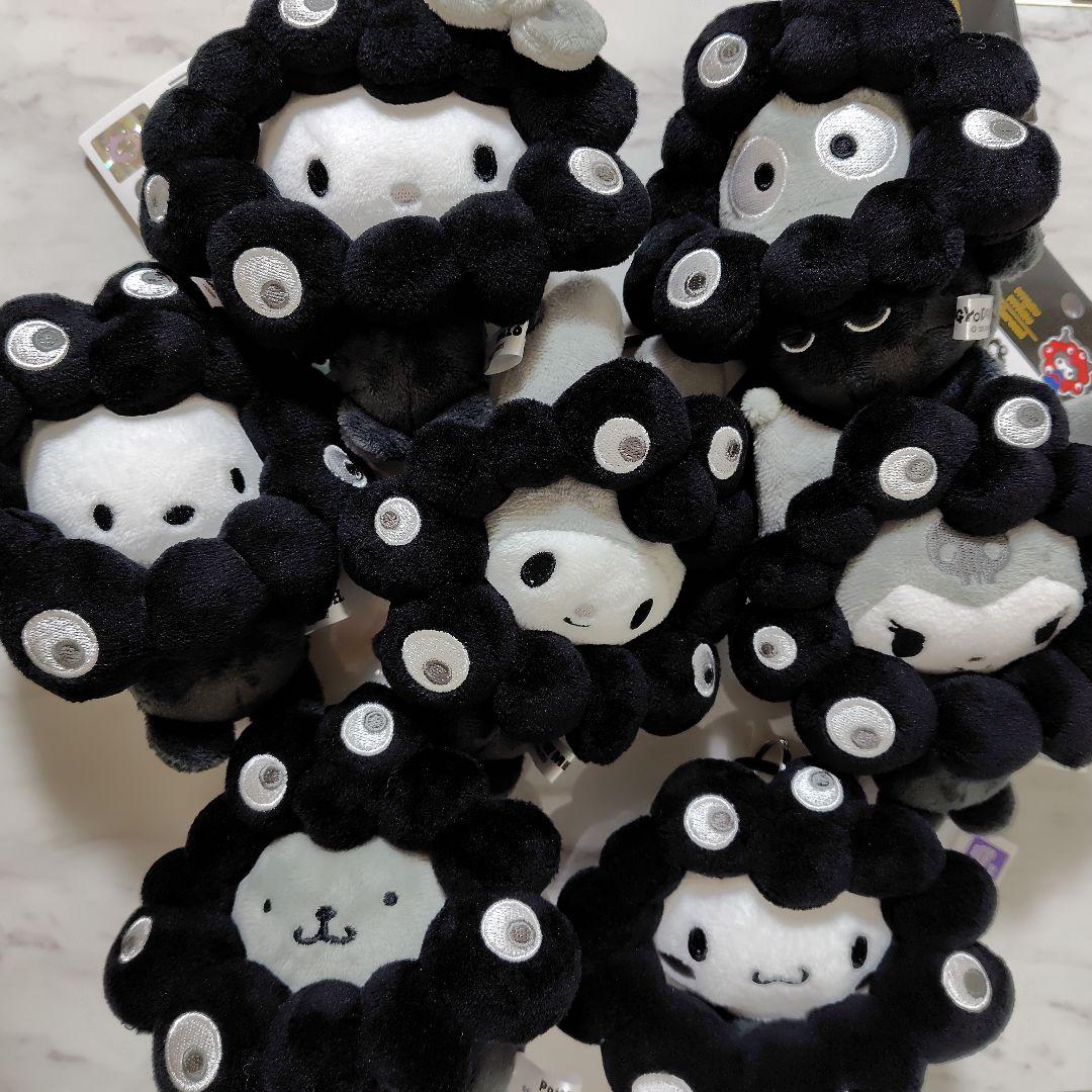 ７種コンプ　サンリオ ミャクミャクなりきりぬいぐるみ BC ブラック　カラビナ