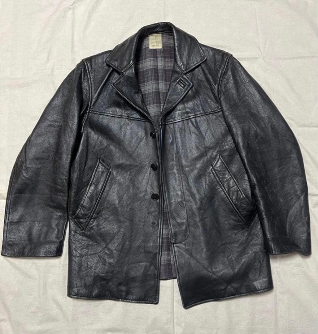 70s〜80sフレンチビンテージ レザーカーコート