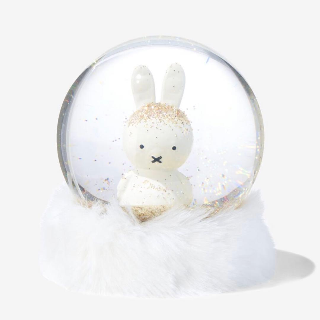 miffy【日本未販売】ミッフィー スノードーム ホワイト＆ゴールド