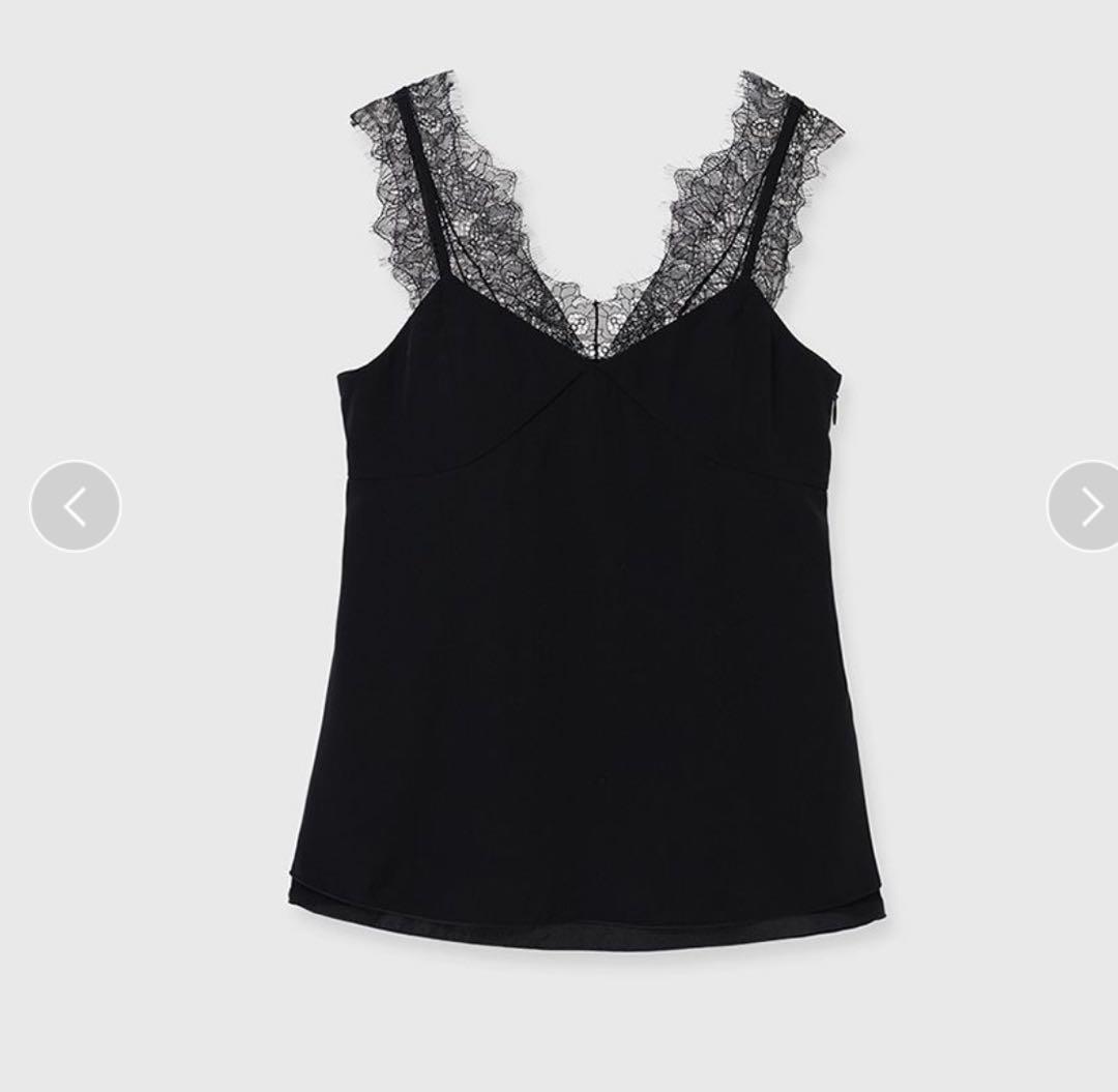 新品未使用ánuans レーストリムカップインキャミソール　ブラック アニュアンス anuans レーストリムカップインキャミソール （BLACK