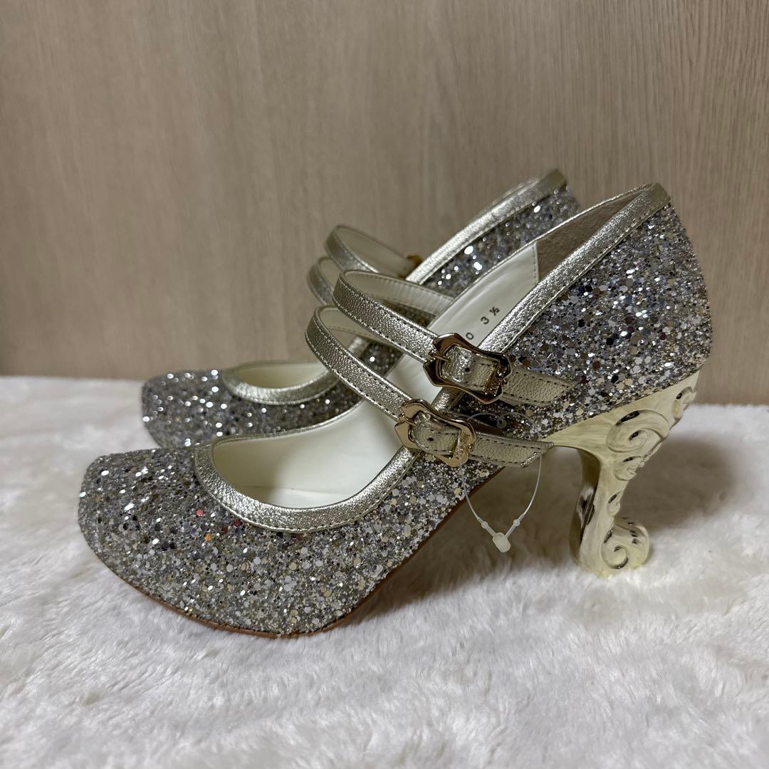 【新品・未使用】ANNA SUI シルバー グリッターパンプス