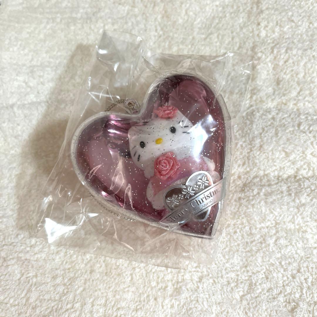レア‼️キティ マスコット付きハート型グリッタークリスマスツリーオーナメント レア‼️キティ マスコット付きハート型グリッタークリスマスツリー