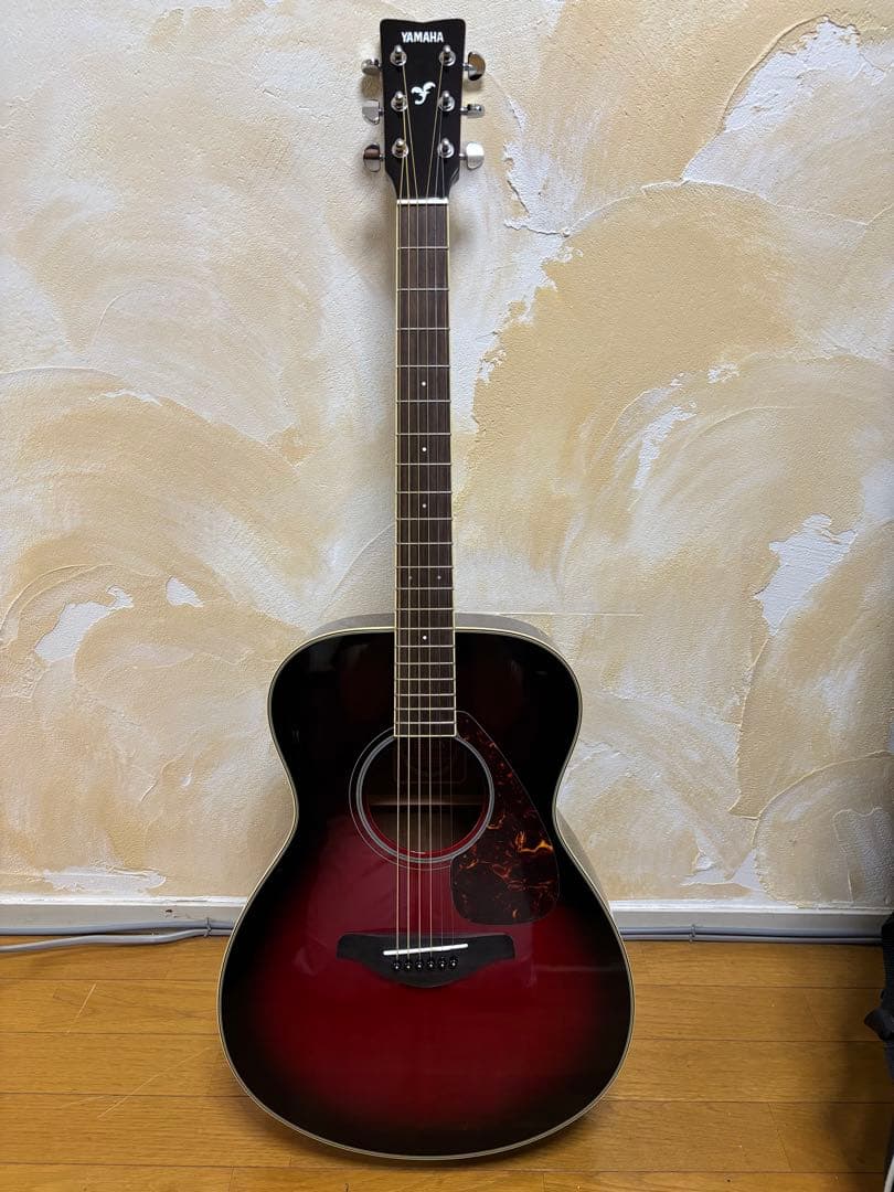 Yamaha アコースティックギター レッドグラデーション☆花☆
