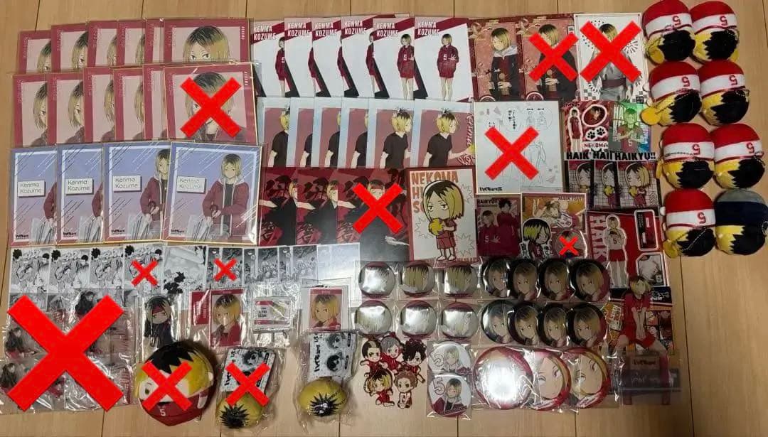 ハイキュー！！ 孤爪研磨 グッズ まとめ売りアクスタ 缶バッジ ぬいぐるみ 色紙