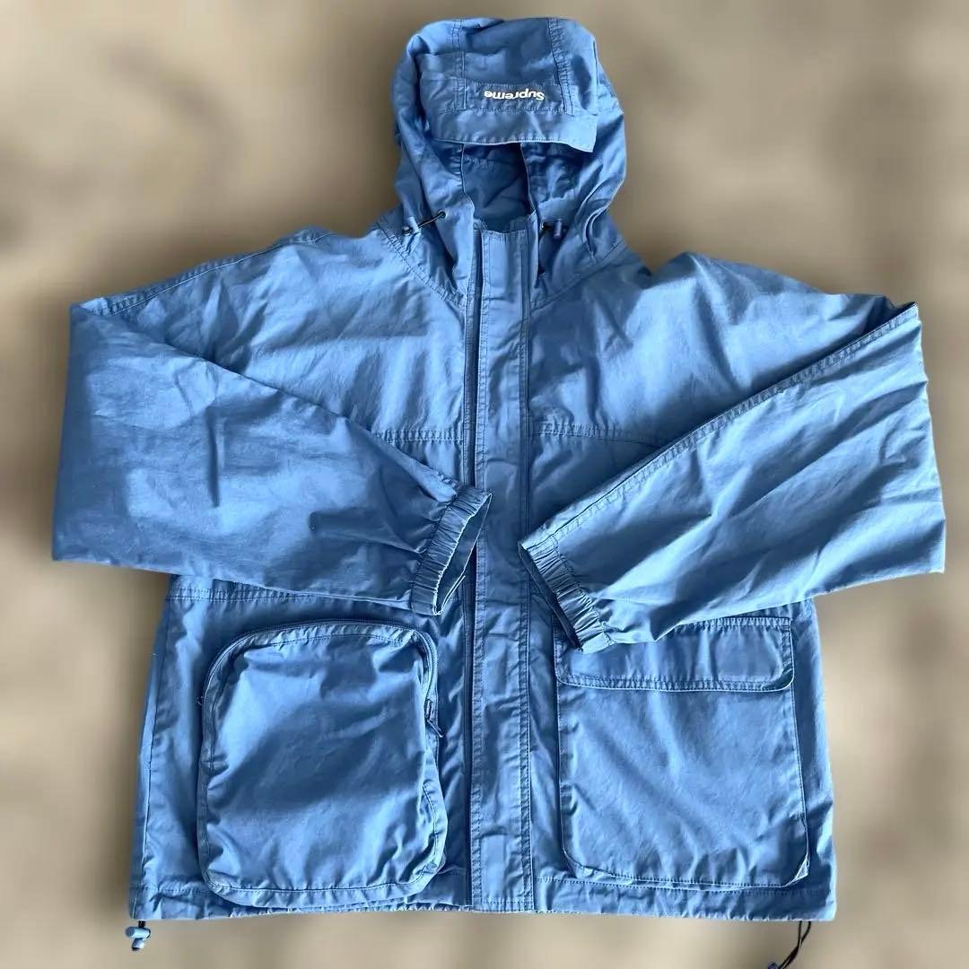 チ*ー様 Supreme フード付きナイロンジャケット M ライトブルー