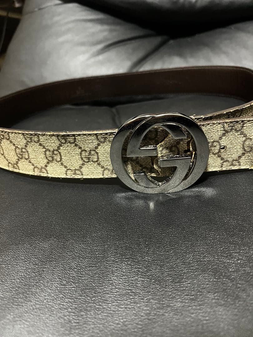 り*く様 GUCCI GGパターン ベルト ダブルGバックル