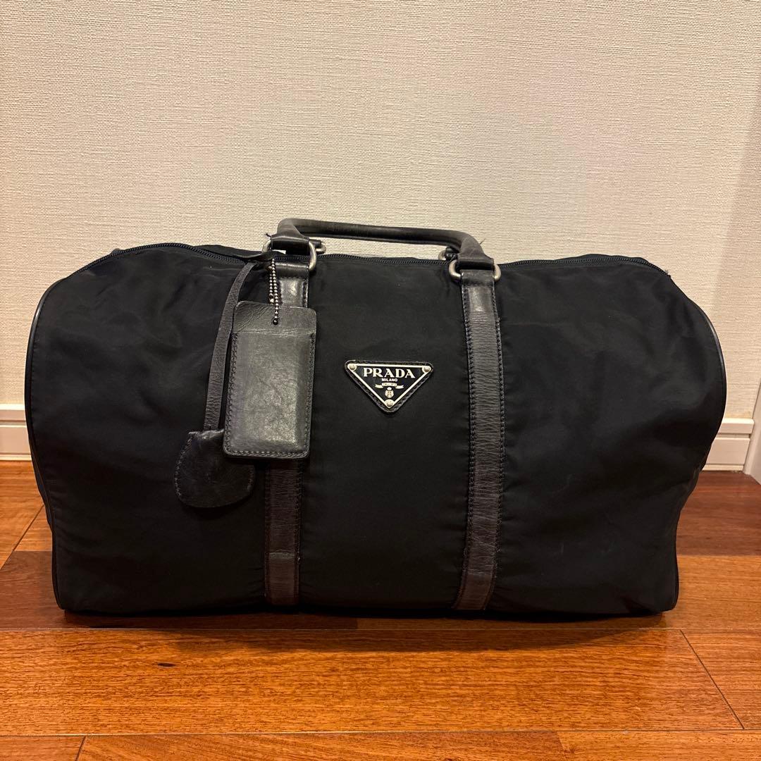 プラダ　ナイロンボストンバック 中古・古着通販】PRADA (プラダ) ナイロンボストンバッグ ブラック