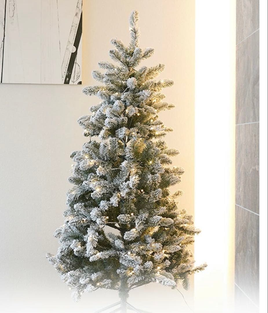 ホワイトクリスマスツリー 180cm LEDライト付き