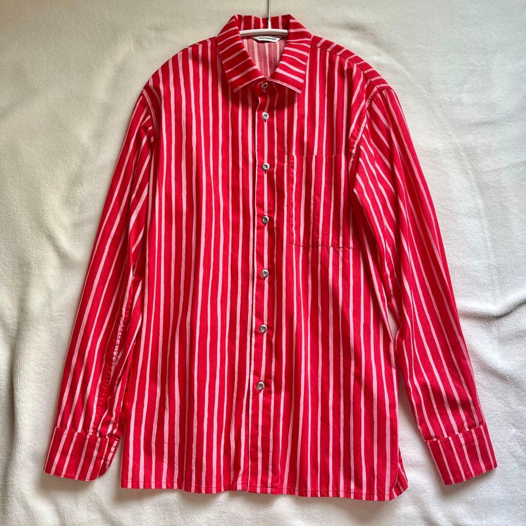 【美品】marimekko レッド×ピンクストライプ XS ヨカポイカ