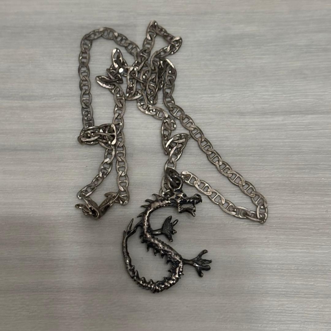 【イタリア製】【最終値下げ当時物】ドラゴンモチーフ シルバー925刻 ネックレス
