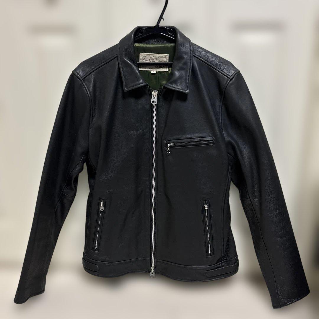 AVIREX ブラックレザー シングル ライダースジャケット AVIREX（アヴィレックス） レザーシングルライダースジャケット