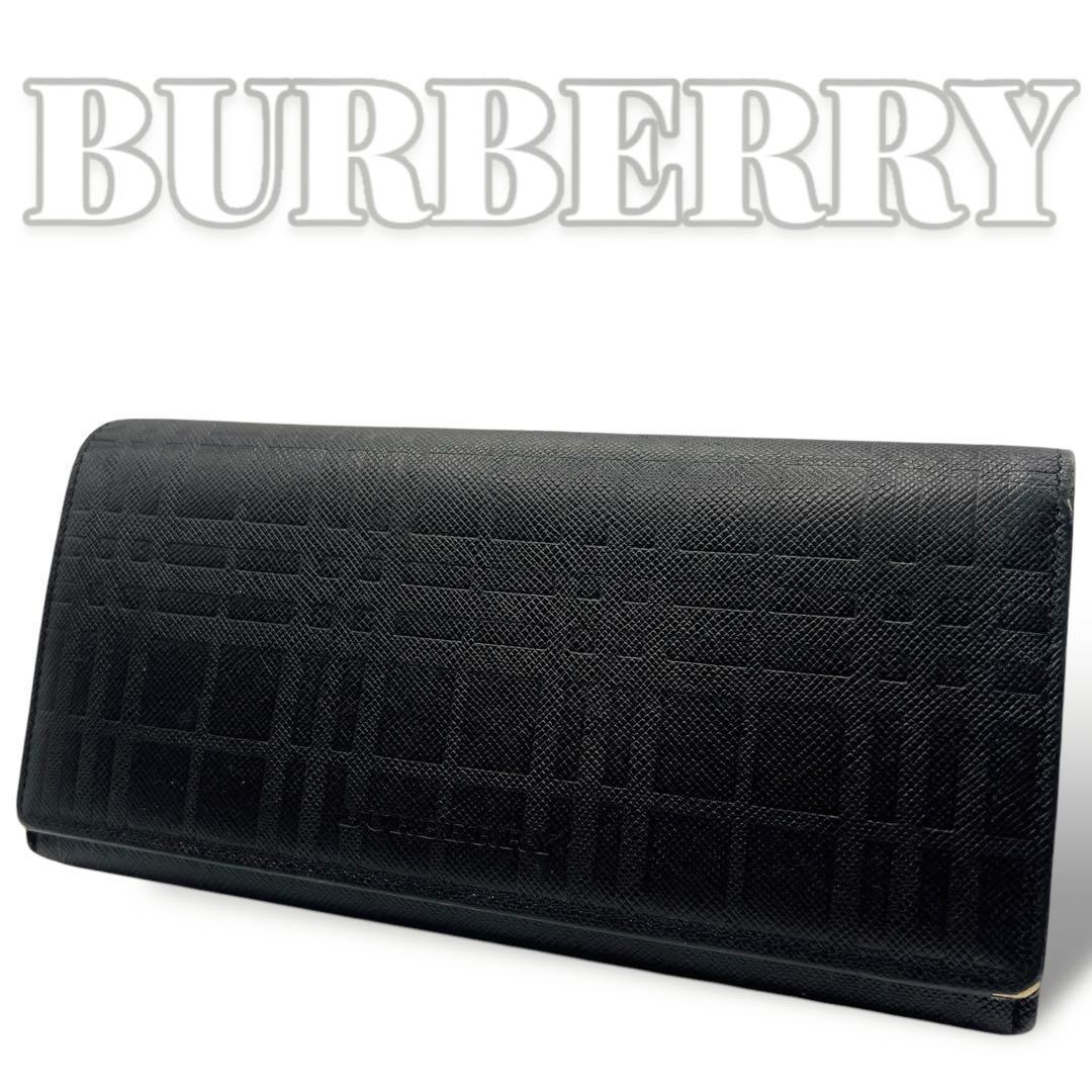 専用BURBERRY ブラック レザー ノバチェック メンズ 長財布 6639
