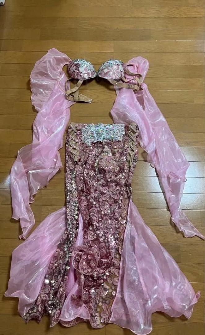 妖精ピンク色ベリーダンス衣装