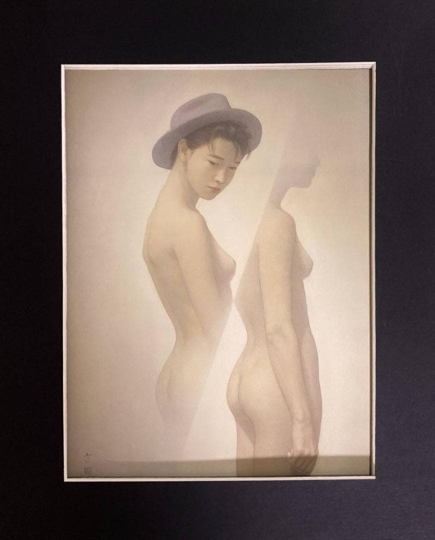 高塚省吾、【時間】、希少な額装用画集画、新品高級額 額装付、状態良好