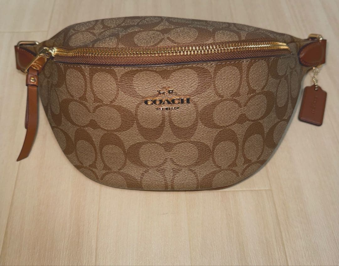 COACH ブラウン ボディバッグ タグ付き 中古・古着通販】COACH (コーチ) レザーボディーバッグ ブラウン