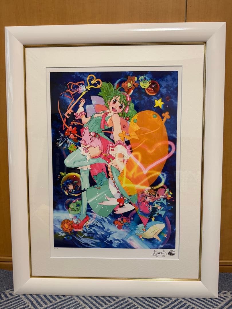 希少】マクロスフロンティア ランカ・リー 版画「虹色クマクマ」江端里沙サイン入り